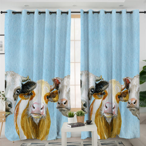 Image of Funny Cow 2 Panel Curtains
