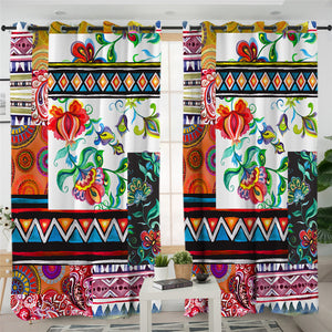 Patchwork Themed 2 Panel Curtains