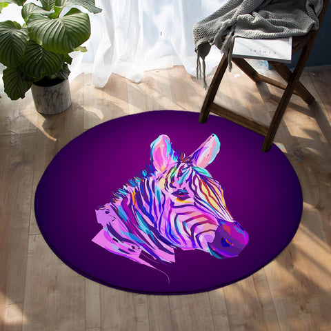 Image of Neon Zebra SW0997 Round Rug