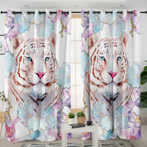 Flower Tiger 2 Panel Curtains