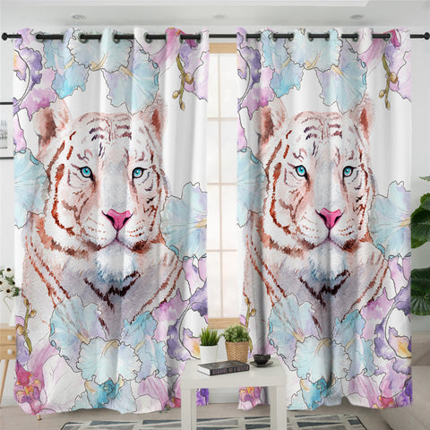 Image of Flower Tiger 2 Panel Curtains