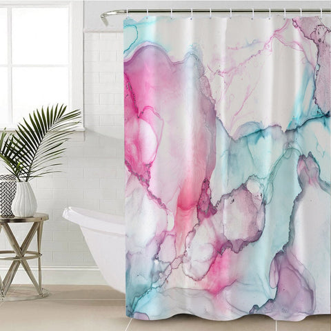 Image of Pink & Teal Blend Shower Curtain