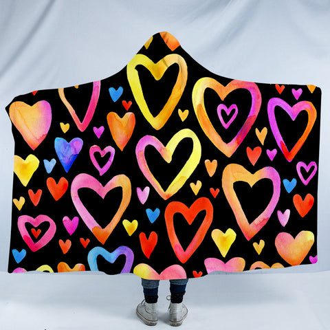 Image of Hearts SW1379 Hooded Blanket