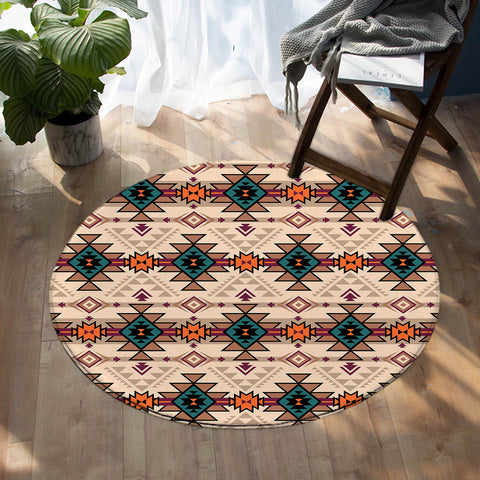 Image of Geometric Line Decoration SW0497 Round Rug