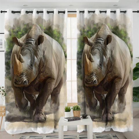 Image of Rhino Themed 2 Panel Curtains