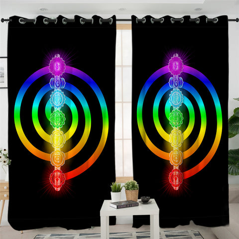 Image of Seven Chakra 2 Panel Curtains