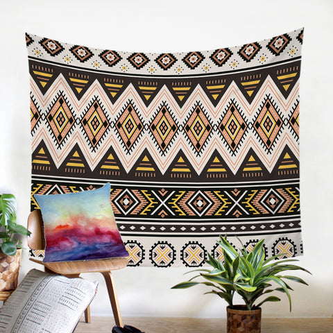 Image of Geometric Brown Lines SW1199 Tapestry