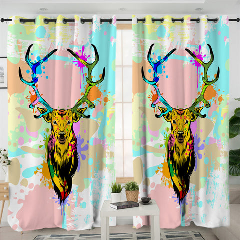 Image of Color Spray Antelope 2 Panel Curtains