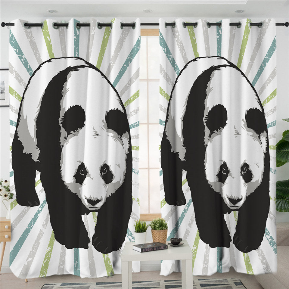 Chubby Panda 2 Panel Curtains