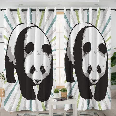Image of Chubby Panda 2 Panel Curtains