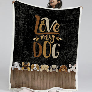 Love My Dogs Sherpa Fleece Blanket - Beddingify