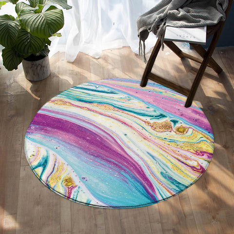 Image of Colorful Sand Beach SW0006 Round Rug