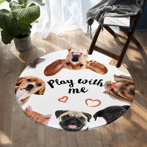 Play With Me Puppies SW0483 Round Rug