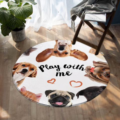 Image of Play With Me Puppies SW0483 Round Rug