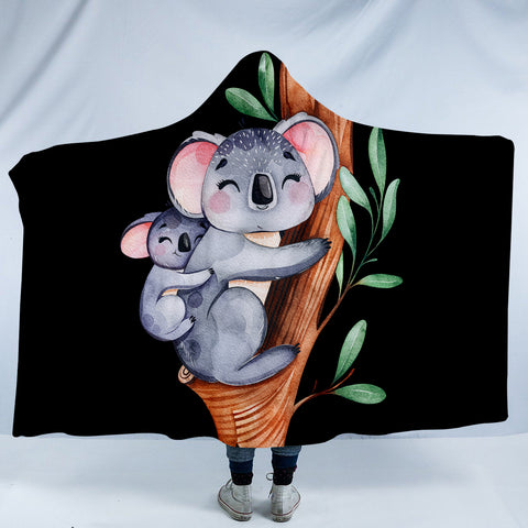 Image of Koala Couple SW0880 Hooded Blanket