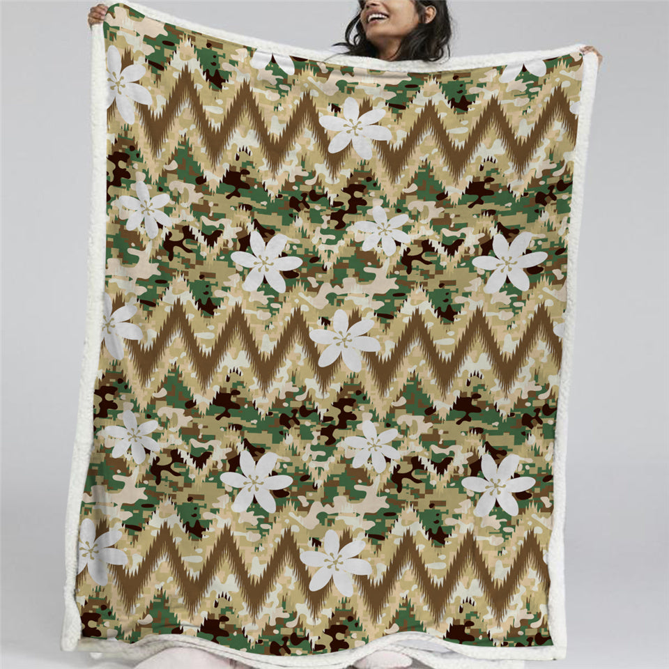 Vintage Flowers Sherpa Fleece Blanket - Beddingify