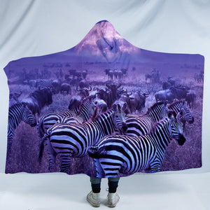 Purplish Savannah Sunset SW0533 Hooded Blanket