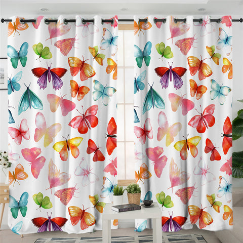 Image of Brilliant Butterflies 2 Panel Curtains