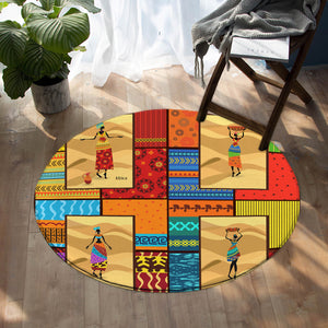 African Basket Ladies SW1180 Round Rug