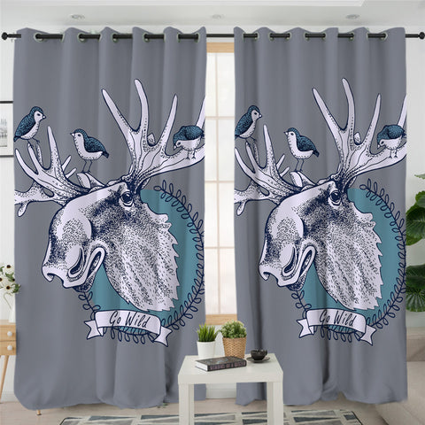 Image of Reindeer 2 Panel Curtains
