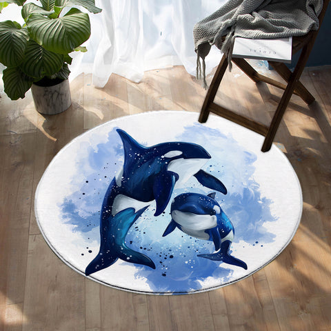 Image of Killer Dolphins SW0881 Round Rug