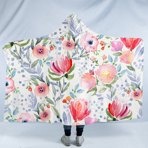 Flower Patterns SW0990 Hooded Blanket