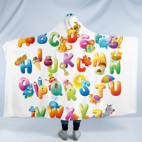 Image of English Alphabet SW0983 Hooded Blanket