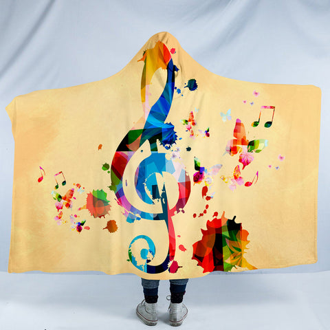 Image of Musical Treble Clef SW1374 Hooded Blanket