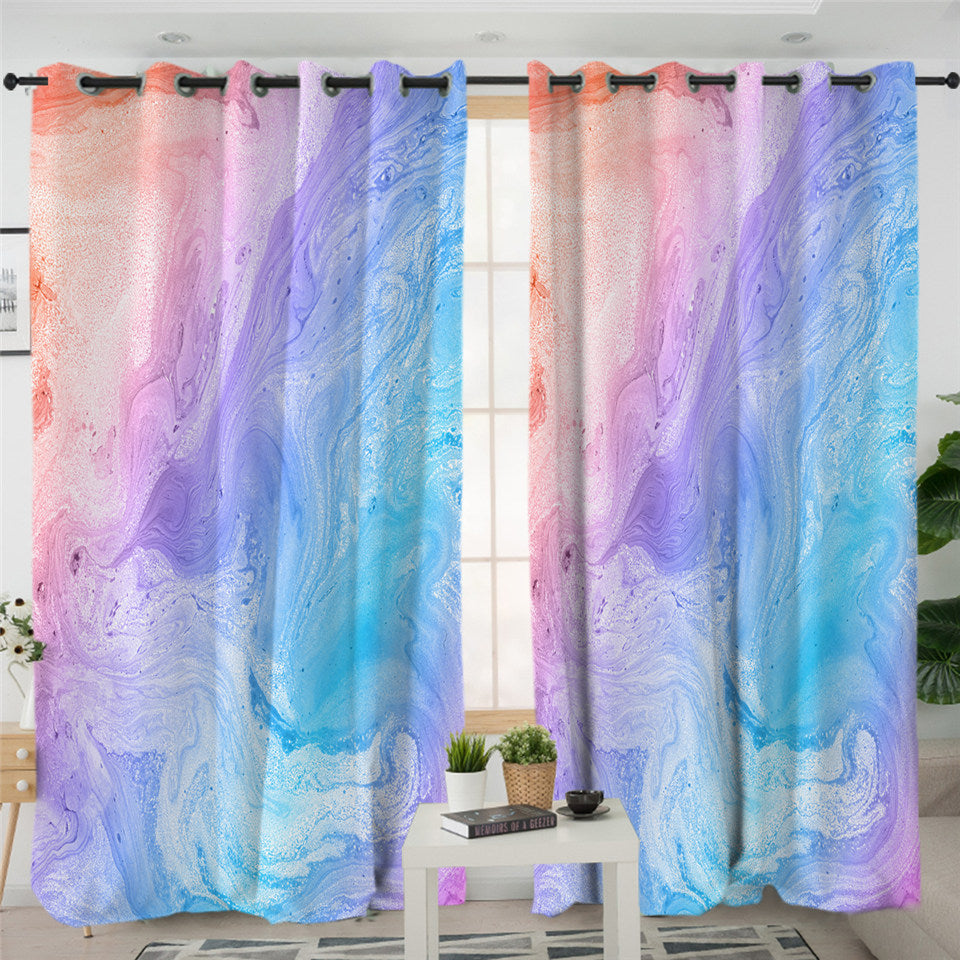 Abstract Marble 2 Panel Curtains