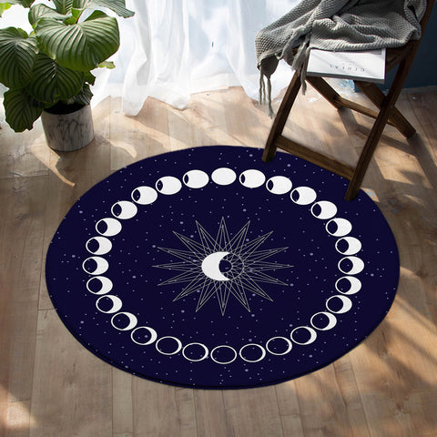 Image of Moon Phases SW0039 Round Rug