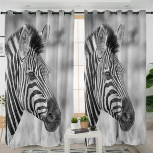 Zebra B&W 2 Panel Curtains