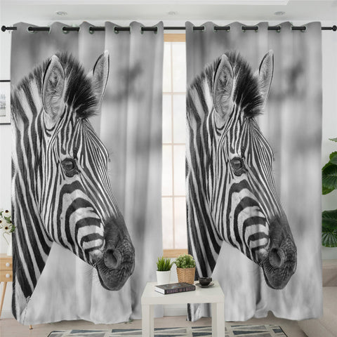 Image of Zebra B&W 2 Panel Curtains