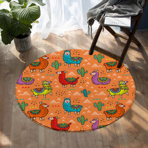 Dessert Llamas SW0512 Round Rug