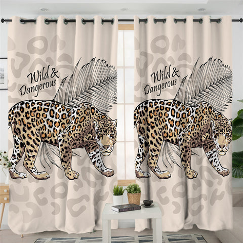Image of Wild Dangerous Cheetah 2 Panel Curtains