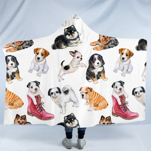 Puppies Patterns SW0043 Hooded Blanket