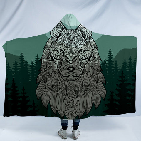 Image of Forest Lion SW0024 Hooded Blanket
