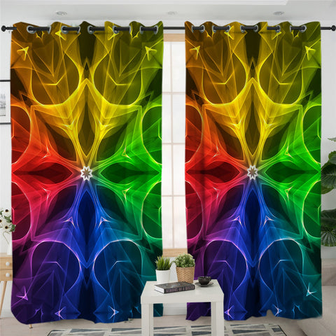 Image of Chakra Themed 2 Panel Curtains