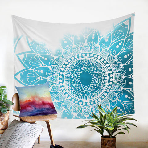 Image of Aqua Mandala SW1107 Tapestry