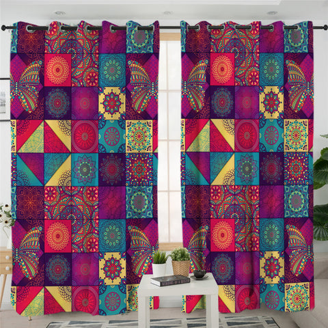 Image of Textile Tiles 2 Panel Curtains