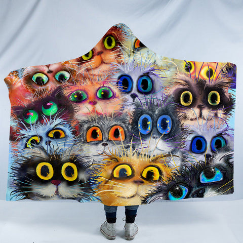 Image of Cat Eyes SW0096 Hooded Blanket