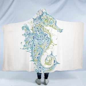 Stylized Seahorse SW0079 Hooded Blanket