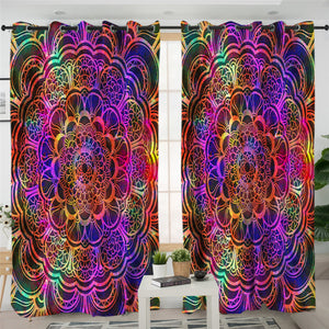 Mandala Disco Style 2 Panel Curtains