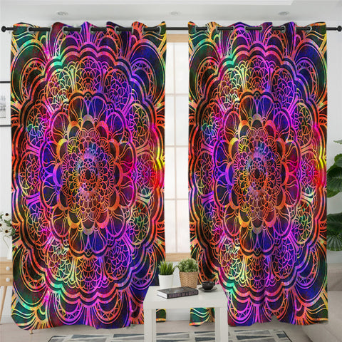 Image of Mandala Disco Style 2 Panel Curtains