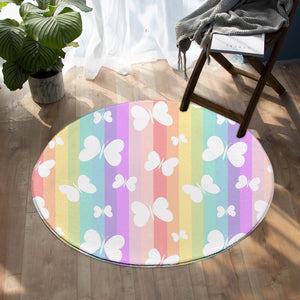 Rainbow Butterflies SW1008 Round Rug