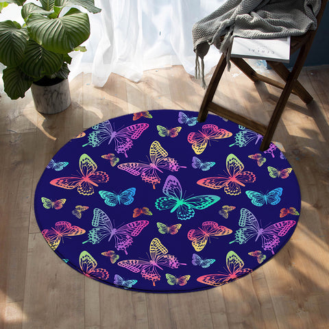 Image of Night-glow Butterflies SW0312 Round Rug