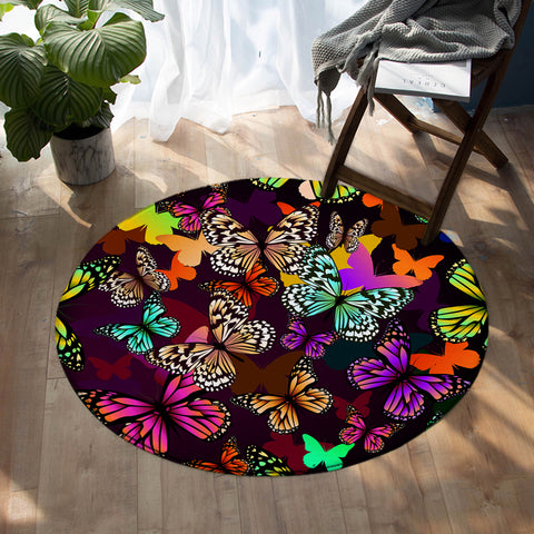 Image of Butterfly Illusion SW0981 Round Rug