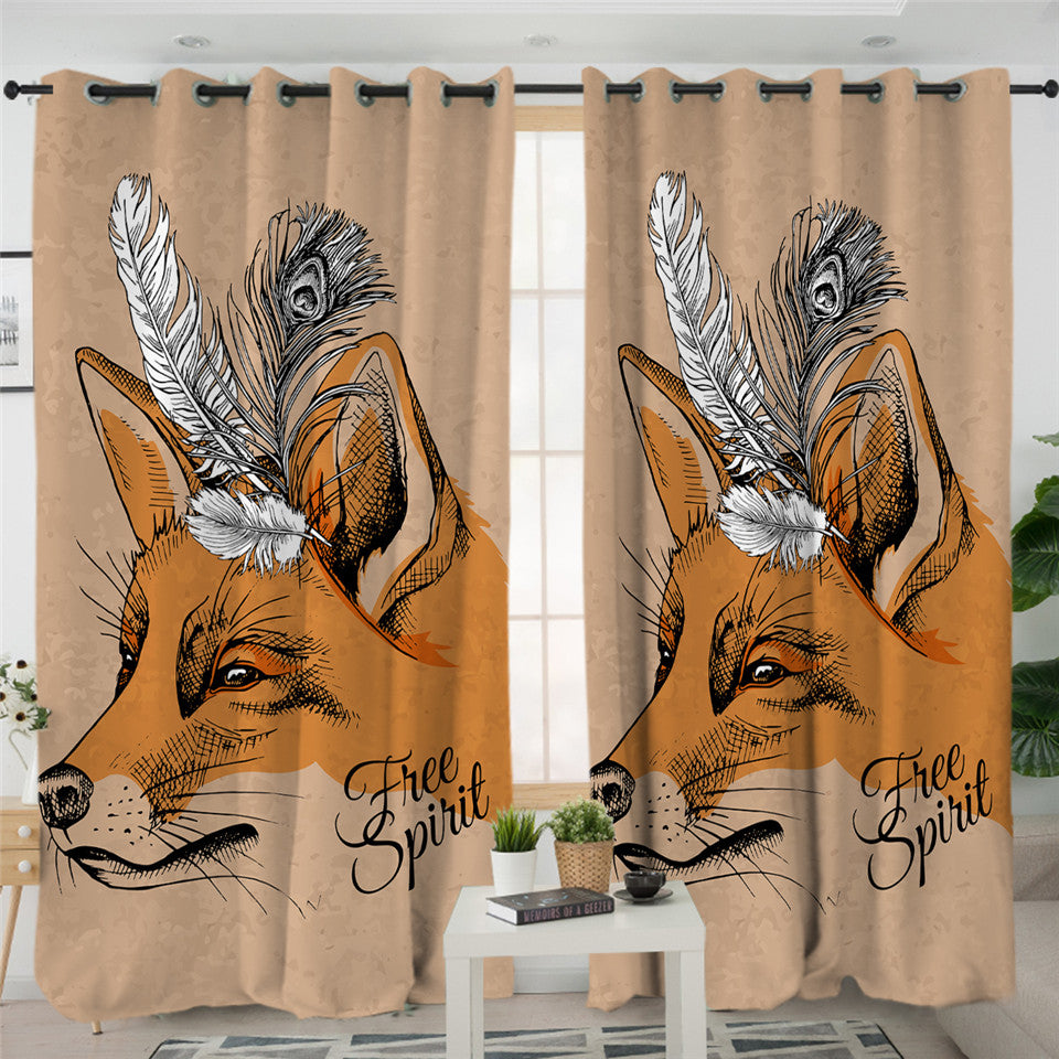 Free Spirit Fox 2 Panel Curtains
