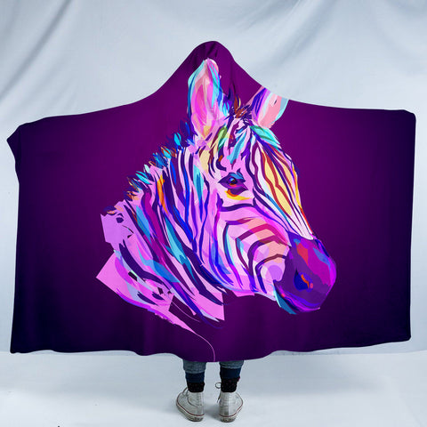 Image of Neon Zebra SW0997 Hooded Blanket