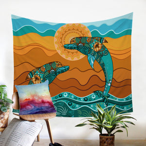 Leaping Dolphins SW1398 Tapestry