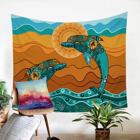 Image of Leaping Dolphins SW1398 Tapestry